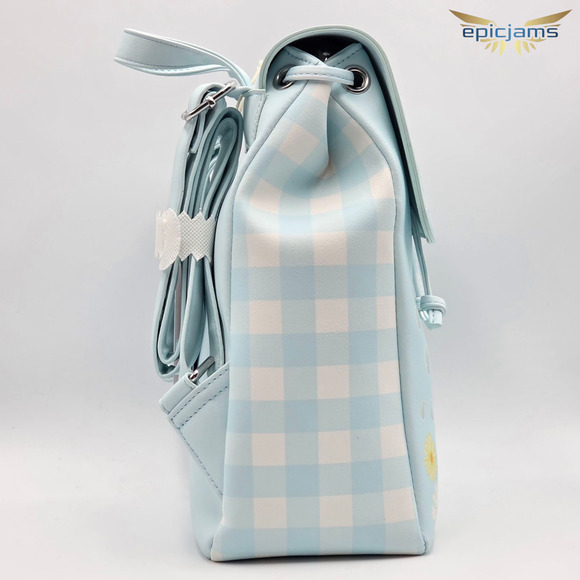 Loungefly Sanrio Cinnamoroll Daisy Gingham Blue Slouch Mini Backpack Bag New - Picture 3 of 6